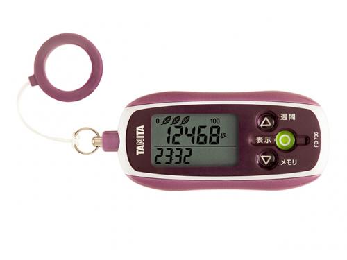 商品詳細 3Dセンサー搭載歩数計[防犯ブザー付き] FB-736 (パープル