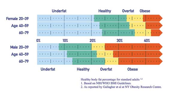 Judgment Table from Body Fat Ratio
