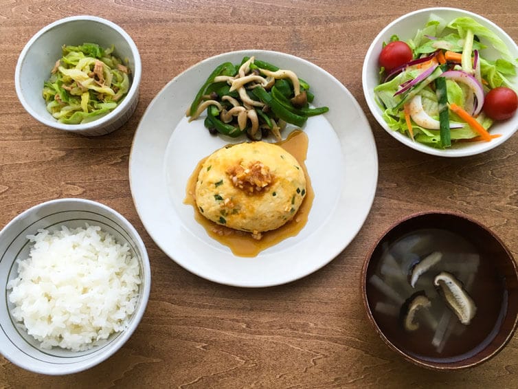 豆腐ハンバーグさっぱりソース定食