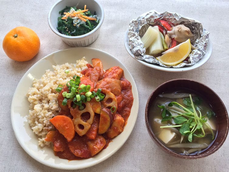 ささみと根菜のカレーライス定食