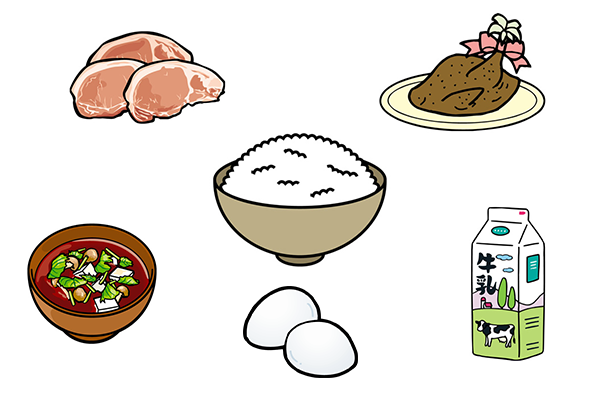たんぱく質が多い食事(イメージ)