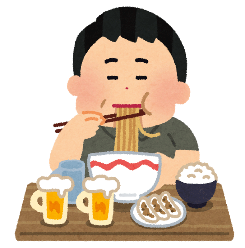 お腹いっぱい食べる（イメージ）