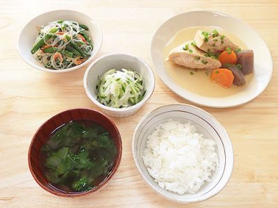 高野豆腐のいんろう煮定食